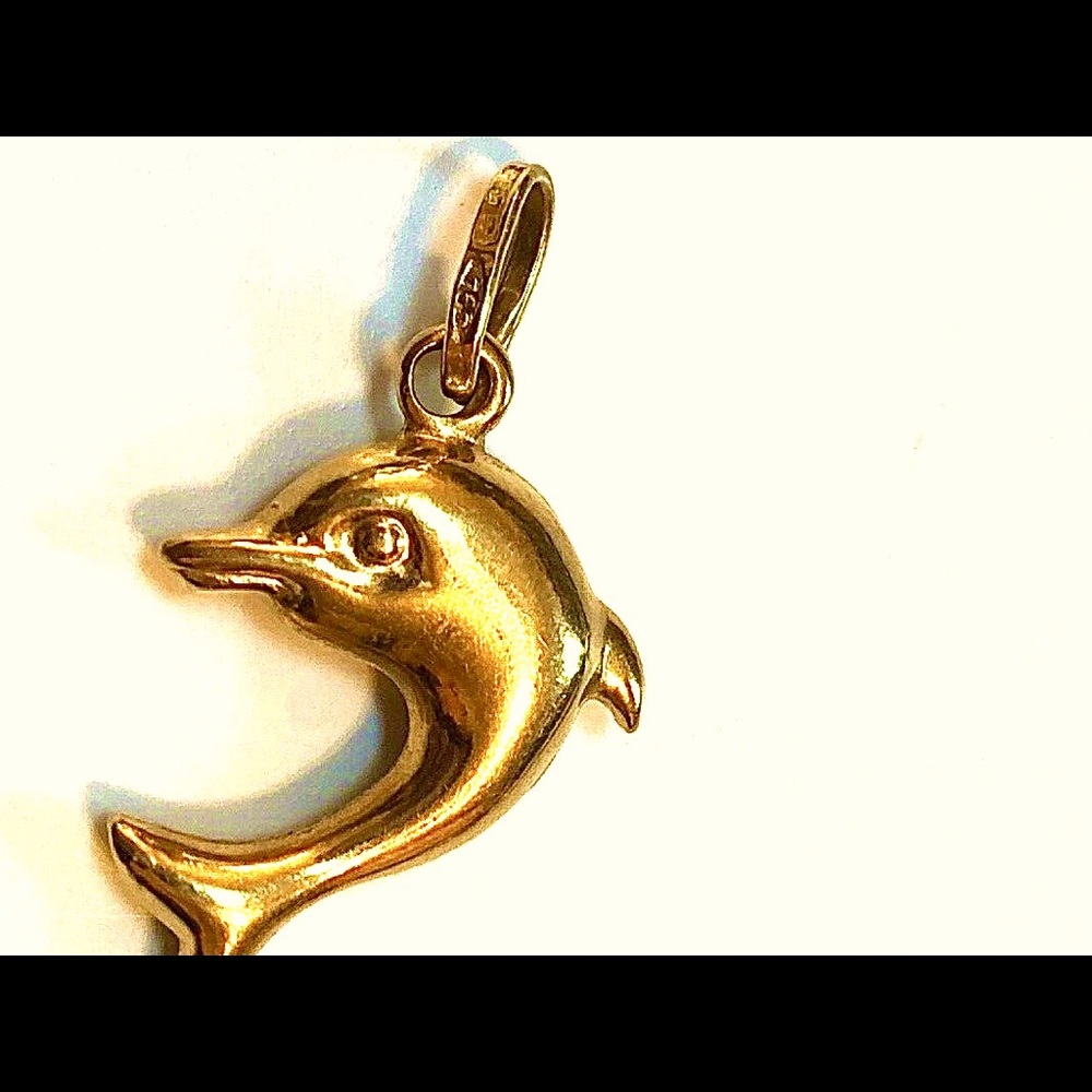 18K Gold Dolphin Stamped Pendant Stamped 750 - Picture 4 of 7